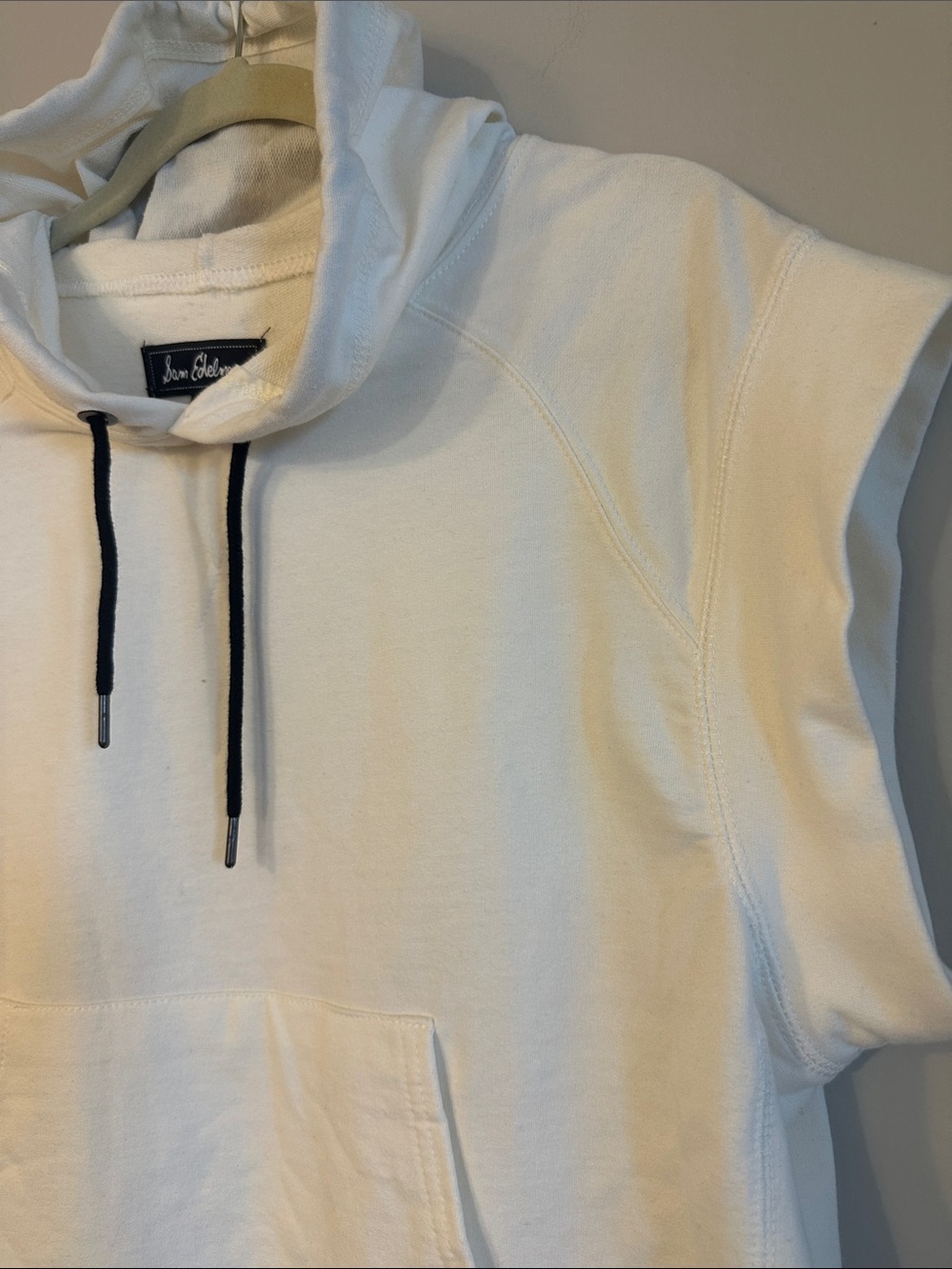 Sam Edelman Cream Hoodie with Black Drawstrings, never worn - Picture 4 of 7